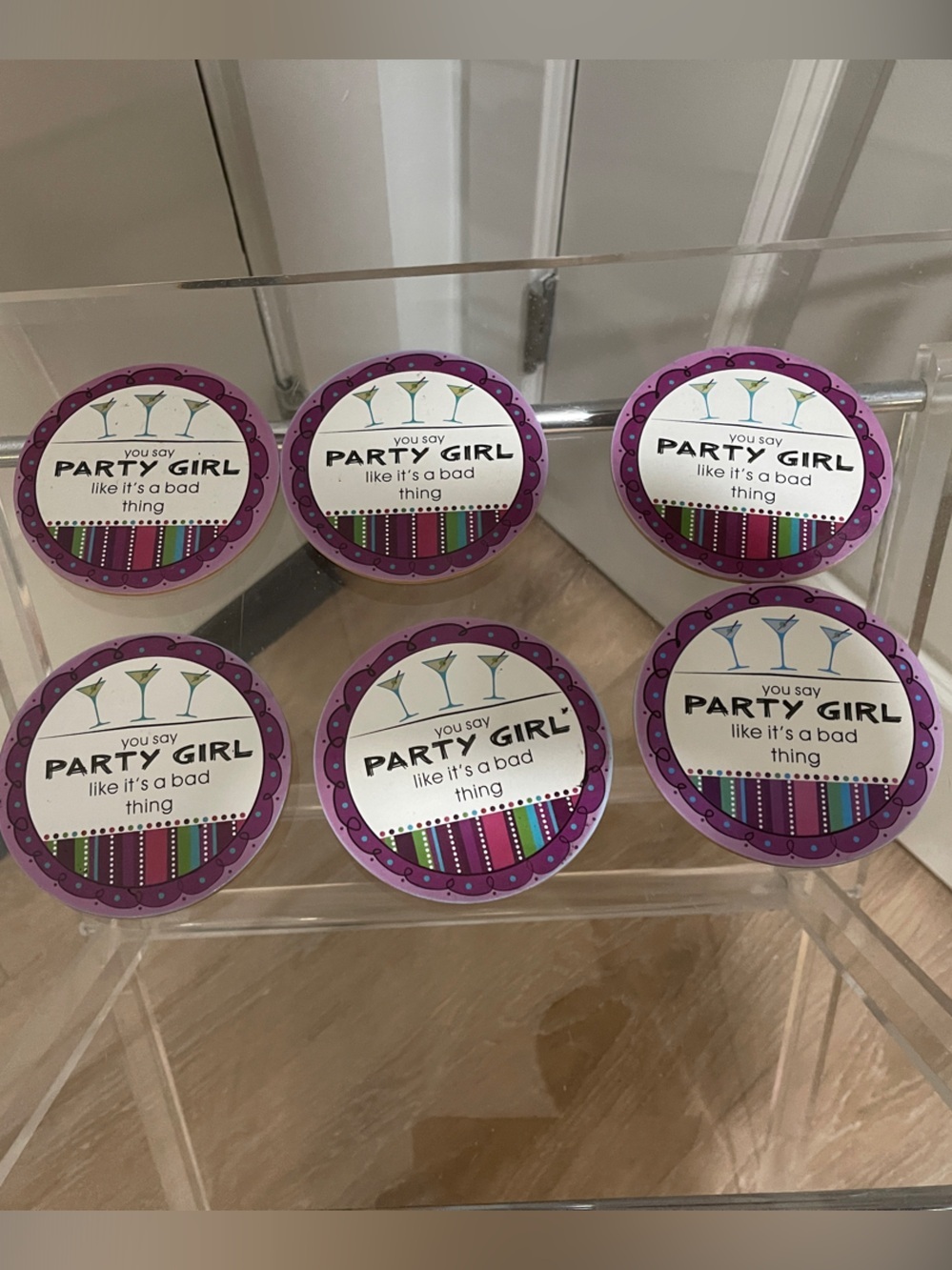 Party Girl Coasters set of 6